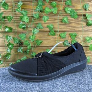 Bzees Women Minnie Slip-On Black Fabric Sz 8.5 Medium  Used‎ 2025